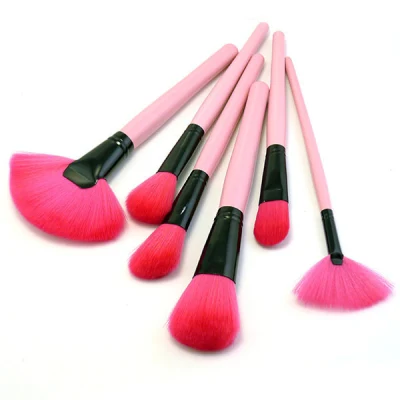 in-Stock 24-Piece Wooden Makeup Brush Set: Pink and Black Tools