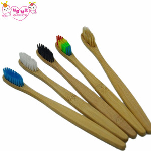 Multi color Environment Eco Friendly Wooden Bamboo Toothbrush Tongue Scraper Oral Care Soft Bristle Hotel Bamboo toothbrush