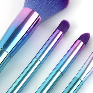 New Model Gradient Color Plating Handle Makeup Brush Set Beauty Tool Facial Kits