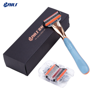 Newest Design Rose Gold Metal Handle Man 5 Blade Manual Shaving Razor