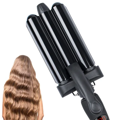 on Sale Electric Three Barrel Permanent Straightening Hair Magic Curler