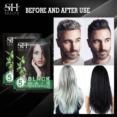 Organic Natural 3 in 1 Herbal Hair Black Shampoo with Hair Dye