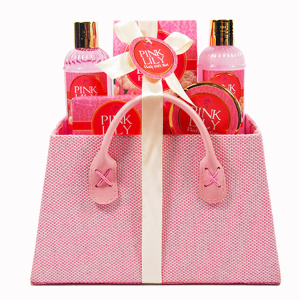 Popular basket packing women skin care essential body wash bath gift set