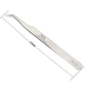 Professional Precision Stainless Steel Pointed  Slanted Tweezers for eyelash extension ,mobile repairing