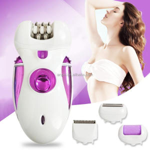 Rechargeable 4 in 1 Lady Epilator with Epilator Shaver and Pedicure Function