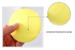 Sofeel Yellow Color Round Compressed Cellulose Facial Sponge