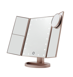 Wholesale Amazon Best Seller Desktop Trifold Makeup Vanity Mirror with Lights