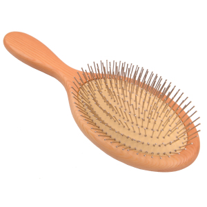 Wooden/Bamboo Handle Metal Bristle Hair Brush