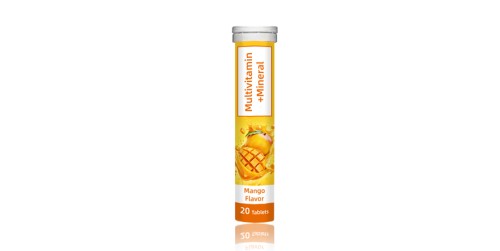 Private Label Multivitamin Mineral Effervescent Tablets Mango Flavor 20 Tablets Vitamin Effervescent Tablet OEM ODM