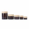 Wood Print Cap Amber Glass Cream Jar Skincare Package