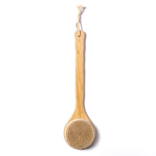 wholesale dry brush, bamboo boar bristle dry brush, long handle, custom body exfoliator scrub brush, shower brush