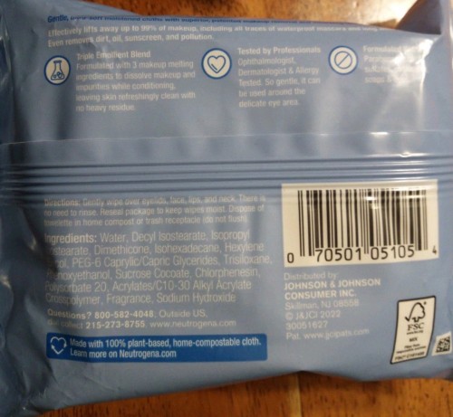 Neutrogena Makeup Remover Wipes, Ultra-Soft Cleansing Facial Towelettes for Waterproof Makeup 50 Count