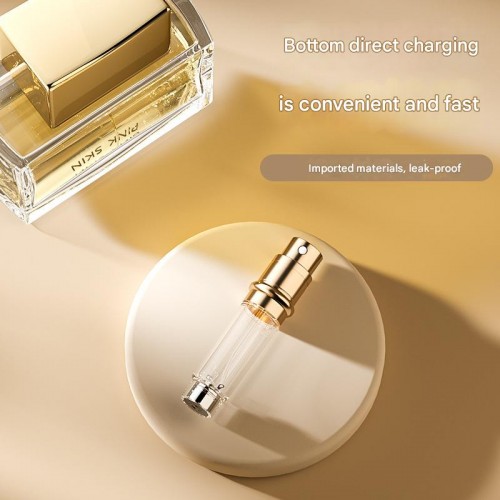 Unique Design High-end Travel-sized 5ML Portable Genuine Leather Empty Spray Perfume Bottle With Self Bottom Filling