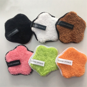 2021 Beauty Tools Microfiber Sponge Puff Flower Shape Reusable makeup remover pad