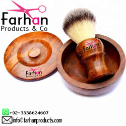 2pcs Shaving Brush Set Wooden Stands Shaving Bowl Brush and Stands