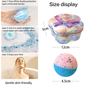 Amazon Hot Selling Box Packaging Bath Bombs Natural Organic Essential Oil Bath Fizzers Gift Set Bath Bomb Kit