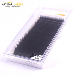 Beauty Products 5D Silk Custom Packing Korean PBT Fiber/Faux Mink /Synthetic Hair Individual Volume Eyelash Extension Own Brand