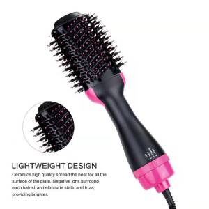 Black Hair Straightener Blow Hair Dryer Styler Hot Air Brush