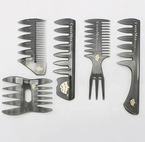 Classic Mens Hair Styling Series Combs Wide Teeth Detangling Double Tooth Comb Male Oil Head Hairdressing Afro Comb