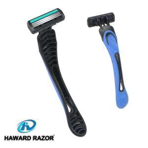 D315L HAWARD rubber handle three blade shaving razor