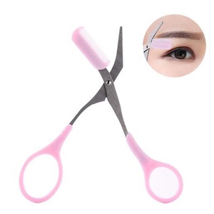 Eyebrow Trimmer Scissors With Comb Lady Women Hair Removal Grooming Shaping