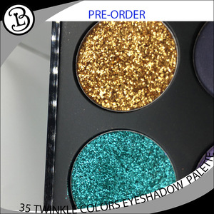 Eyeshadow glitter private label 35 Twinkle colors clear lid eyeshadow palette