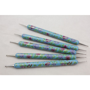 factory supply hot sale 5 pcs/set colored pearl double heads nail art tool dotting pen
