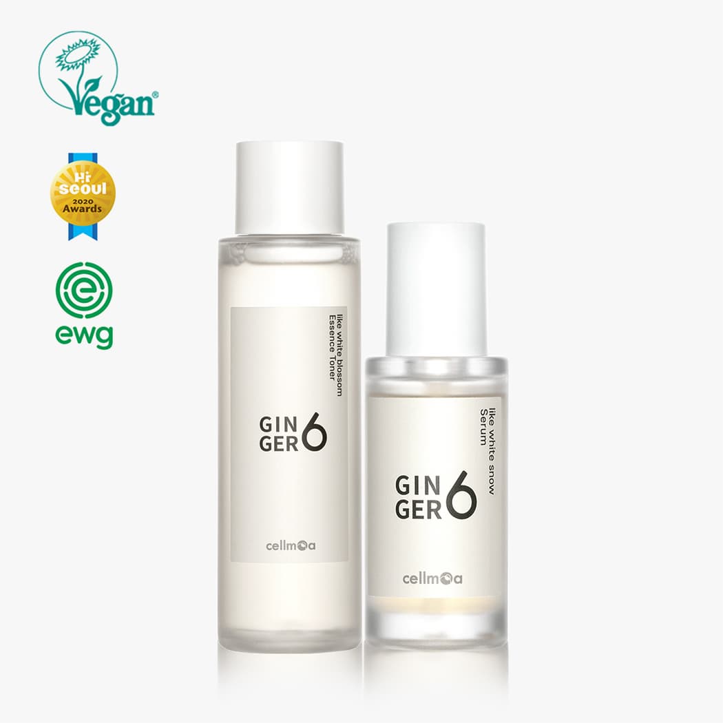 GINGER6 Like White Snow Serum &amp; Like White Blossom Essence Toner