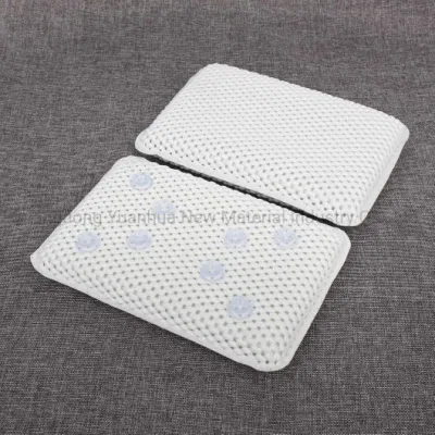 Hot Sale 3D Mesh Non Slip Waterproof Bathtub Pillow for Home SPA Relax Back and Body with Suction Cups