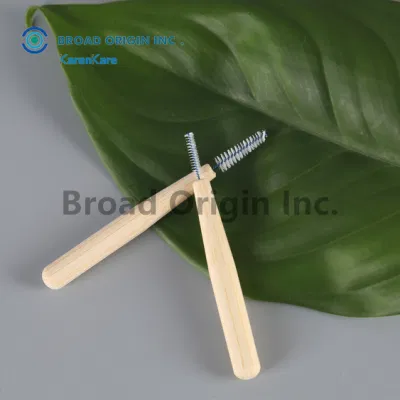 Natural Bamboo Recyclable Interdental Brush Toothpick Custom Engraved Logo