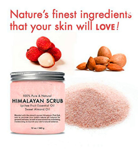natural organic private label almond Himalayan Pink facial/body scrub organic