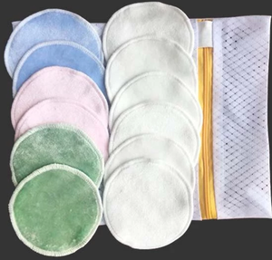 Nature healthy cotton pad/three-layer round bamboo cotton washable reusable makeup remover pad,Facial cleaning pad