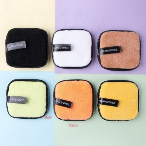 New Design 6pcs Per bag Square Shape Short Microfiber Makeup Remover Pads With Laundry Bag