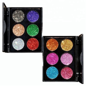 Private Label Golden Eyeshadow 6 Colors Pressed Glitter Eyeshadow Palette