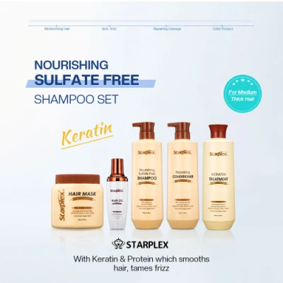Private Label OEM Sulfate-Free Keratin Organic Biotin Shampoo Anti-Frizz Hair Care Set