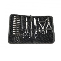 Professional Hair Extension Tools Salon Clips Needles, Pliers, Hair Styling Razor Comb Accessories Kit Set