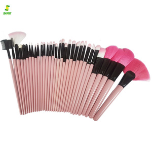SYART 32pcs pink Makeup tools Wholesale professional Brushes Set Makeup Brush with Wood handle and Cosmetic bag
