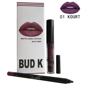 Top sale high quality moist 2pcs lip liner lipgloss set single brand name liquid matte waterproof lip gloss