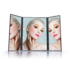 Traveling hollywood mirror folding portable make up mirror with light