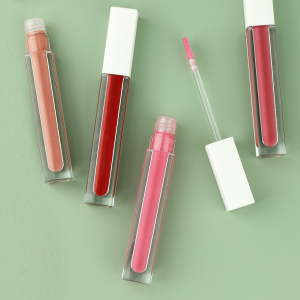 White cover square tube waterproof  high-end  hydrating matte vegan lip gloss