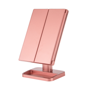 wholesale 2020 travel portable square tri folded illuminating makeup led mirrors