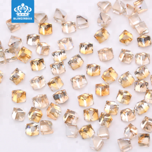 wholesale various colors 4mm&6mm&8mm&10mm cube glass stone beads for nail art