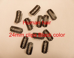 Wholesale Wig Toupee Hairpiece Snap Clips 6 teeth metal hair clips hair extension 2.4cm snap clips for hair extension