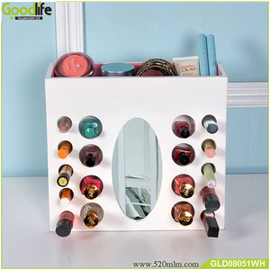 Wooden nail polish bottle display racks makeup sets