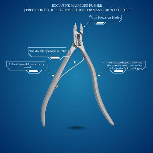 Hebron Exclusive Cuticle Nipper SX-30/7mm – Professional Cuticle Clippers for Women and Nail Technicians – 7mm Precision Blades – Stainless Steel Manicure and Pedicure Tool