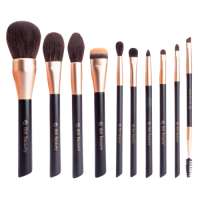 IDA Beauty Makeup Brushes Set Professional – 10-Piece Cluster L Makeup Brush Set | Vegan, Halal, Cruelty-Free | Seamless Blend & A
