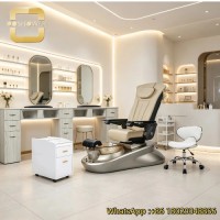 Full Recline Foot Spa Chair with mist function and Electric Recline Backrest for High-end Nail and Foot Care Salon