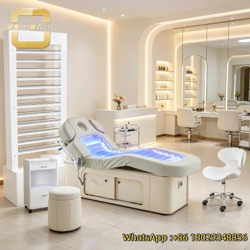 Multifunctional Water Massage Facial Bed with Hand Remote Adjustment and Silent Lifting System for High-end Spa Wellness Salon