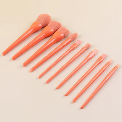 10PCS Candy Color Plastic Handle Makeup Brushes Eyeshadow Brush Eyebrow Brush High-Quality Beauty Tools