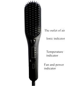 2020 new 100 human hair home use Negative Ionic 2 in1 hair straightener and hot air Hair Dryer brush